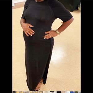 Maternity long black dress